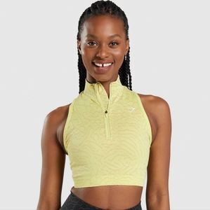 ✨️Gymshark Adapt Animal Print Yellow Crop Top/ Size: Medium